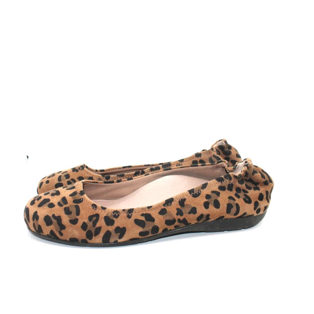 ABEO B.I.O. System Tammy Leopard Suede Ballet Flats sz 9.5 Narrow